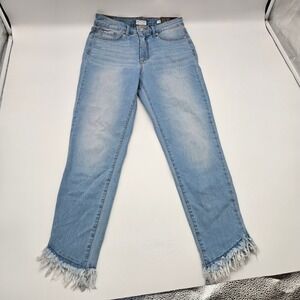 Sofia Jeans Rosa Curvy Skinny High Rise Ankle Light Wash Fringe Hem Size 6 NEW